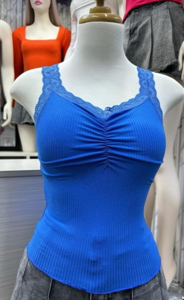 Polos Manga Cero RIP Algodón Modelo Blonda Elástico Azul