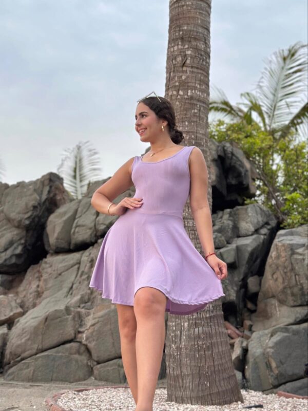 Vestido Largo Lila - Material Rip algodón