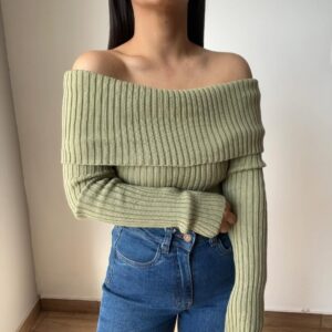 Chompa off shoulder - Color Verde