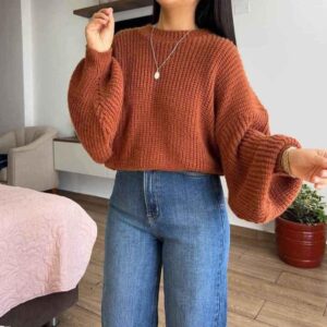 Chompa Hilo Dralon - Modelo Manga Globo