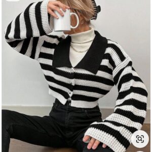 Chompa Hilo Algodon Tacto - Modelo Cebra