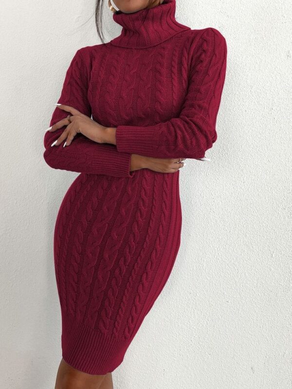 Vestido de Hilo tacto - Modelo cuello alto trenzas